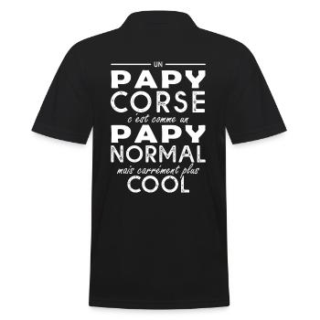 Papi corse cadeau papy grand père corse - Polo Homme - noir - Dos - Kai (181cm)