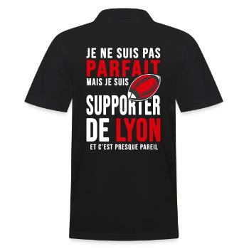 supporter rugby stade Lyon club humour rugby lou - Polo Homme - noir - Dos - Kai (181cm)