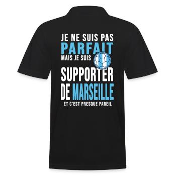 supporter football club humour football marseille - Polo Homme - noir - Dos - Kai (181cm)