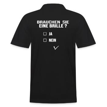 optiker augenoptiker optik sehtest visus - Männer Poloshirt - Schwarz - Hinten - Kai (181cm)