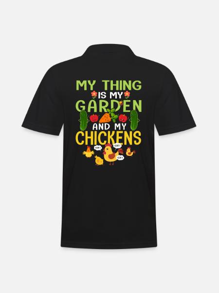 Garten Mein Ding ist mein Garten und meine Hühner - Männer Poloshirt - Schwarz