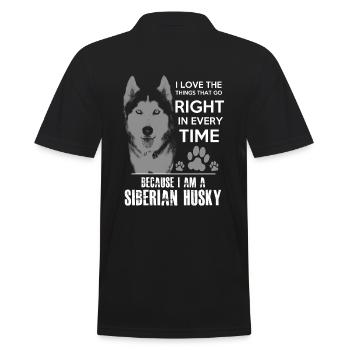 Siberian Husky - Männer Poloshirt - Schwarz - Hinten - Kai (181cm)