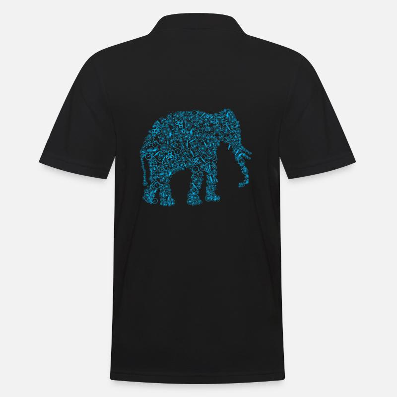 Großer Dicker Elefant Fahrrad Geschenk - Männer Poloshirt - Schwarz