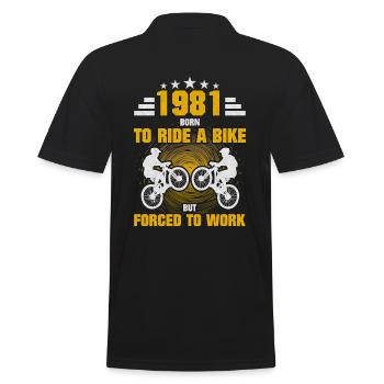 1981 Geboren Fahrrad - Männer Poloshirt - Schwarz - Hinten - Kai (181cm)