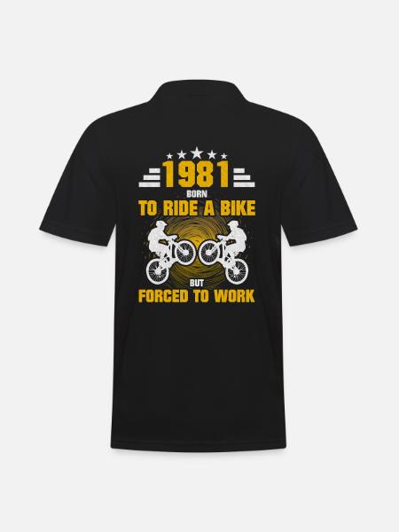 1981 Born Bicycle - Men's Polo Shirt - black