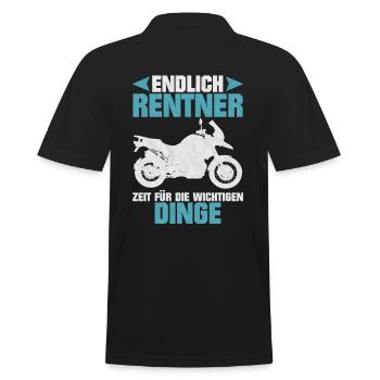 Endlich Rentner Motorrad - Männer Poloshirt - Schwarz - Hinten - Kai (181cm)