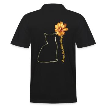 Miezekatze Liebe Die Kleinen Dinge - Männer Poloshirt - Schwarz - Hinten - Kai (181cm)