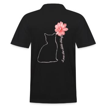 Miezekatze Mit Blume Katze Geschenk - Männer Poloshirt - Schwarz - Hinten - Kai (181cm)