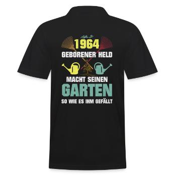 Garten Freund Gärtner 1964 Geboren Geburtstag - Männer Poloshirt - Schwarz - Hinten - Kai (181cm)