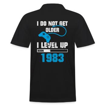 1983 Geborener Gamer Geburtstag Gaming Spruch - Männer Poloshirt - Schwarz - Hinten - Kai (181cm)
