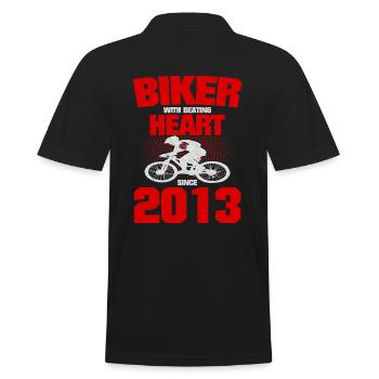 Radfahrer Mit Herz 2013 Geburtstag Fahrrad Sport - Männer Poloshirt - Schwarz - Hinten - Kai (181cm)