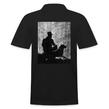 Beste Freunde Mann mit Hund - Männer Poloshirt - Schwarz - Hinten - Kai (181cm)