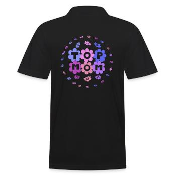 Top-Mom purple-colourful - Männer Poloshirt - Schwarz - Hinten - Kai (181cm)