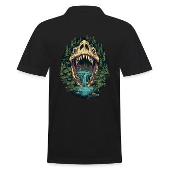 Dinosaurier Dino Fossil Carnivor Herbivor T-Rex - Männer Poloshirt - Schwarz - Hinten - Kai (181cm)