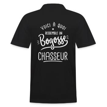 chasse Bogosse chasseur marrant papa chasseur - Polo Homme - noir - Dos - Kai (181cm)