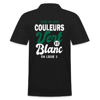 Les Verts fiers des couleurs footfball st étienne - Polo Homme - noir - Dos - Kai (181cm)