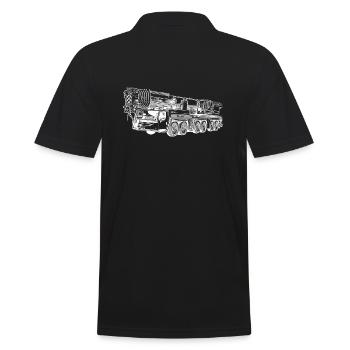 Kran Mobilkran 300 1300 1250 250 weiß - Männer Poloshirt - Schwarz - Hinten - Kai (181cm)
