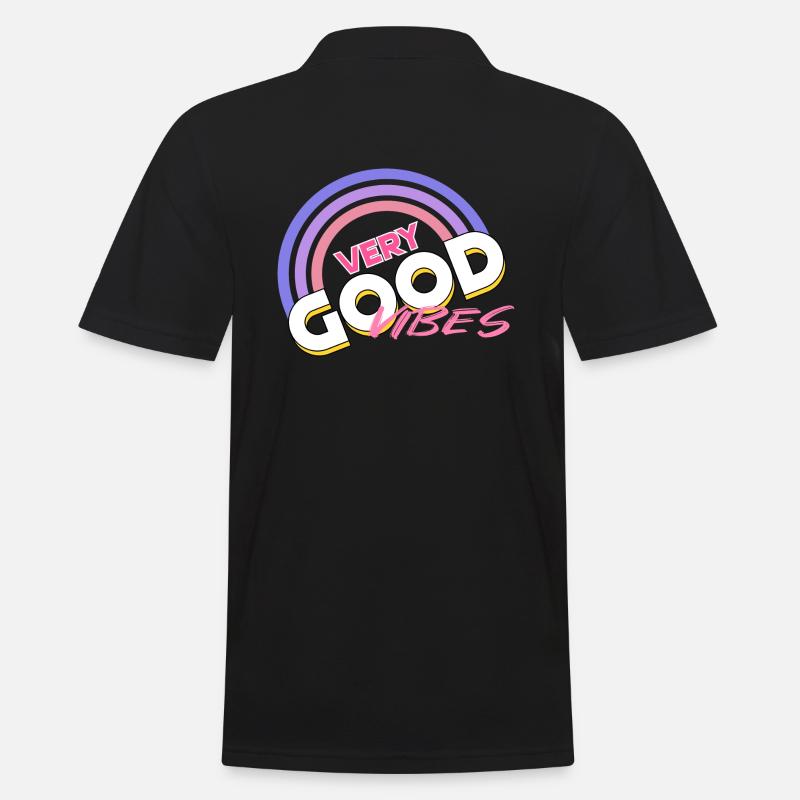 good vibes Regenbogen - Männer Poloshirt - Schwarz