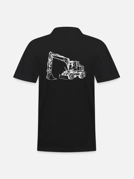 Bagger Radbagger Schaufelbagger weiß - Männer Poloshirt - Schwarz