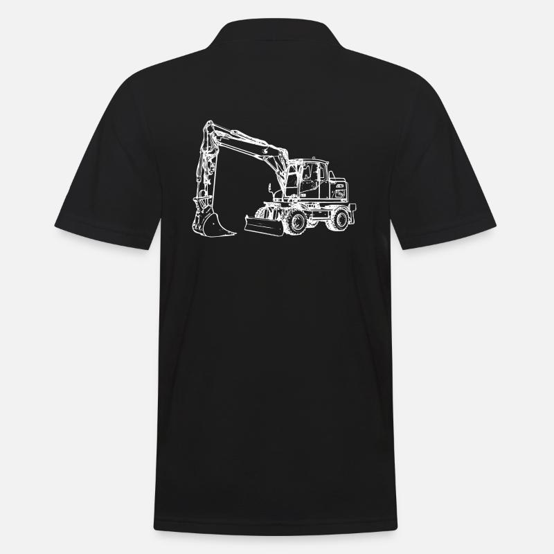Bagger Radbagger Schaufelbagger weiß - Männer Poloshirt - Schwarz