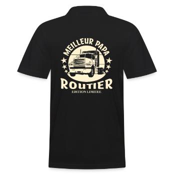 Road Dad - Männer Poloshirt - Schwarz - Hinten - Kai (181cm)