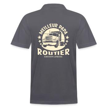 Road Dad - Men's Polo Shirt - charcoal grey - Back - Nico (186cm)
