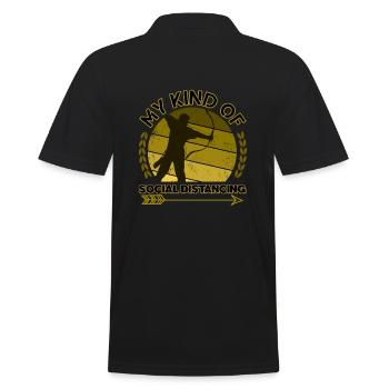 archery crossbow social distancing funny - Men's Polo Shirt - black - Back - Kai (181cm)