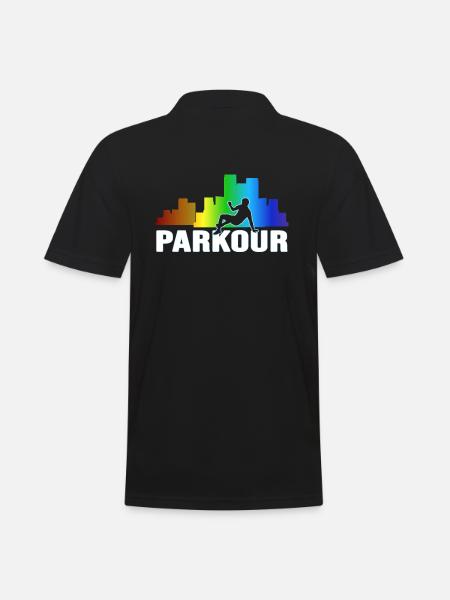 Freerunning Parkour Walljump - Men's Polo Shirt - black