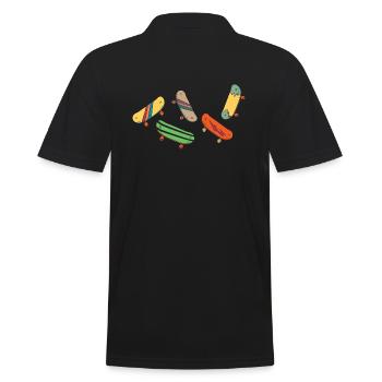 skate sk8 skateboarder skate-party halfpipe - Männer Poloshirt - Schwarz - Hinten - Kai (181cm)
