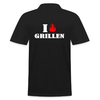 Grillen grillt BBQ Grillmaster Grillromatik - Männer Poloshirt - Schwarz - Hinten - Kai (181cm)