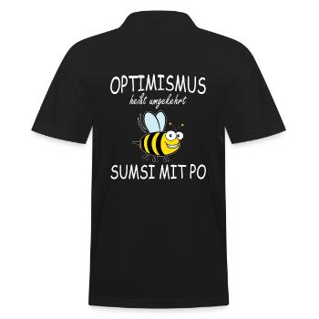 Lustige Biene Sumsi mit Po Optimismus Geschenk - Männer Poloshirt - Schwarz - Hinten - Kai (181cm)