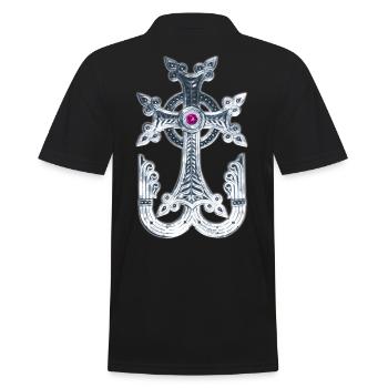 Arménien Croix / Arménien Croix d'Argent métallisé - Polo Homme - noir - Dos - Kai (181cm)