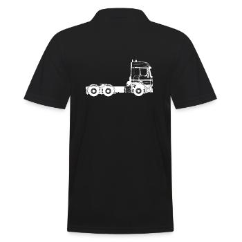 LKW 3 Achser weiß camion - Männer Poloshirt - Schwarz - Hinten - Kai (181cm)