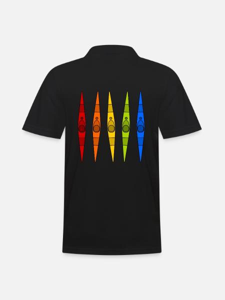 bunte Kajaks - Männer Poloshirt - Schwarz