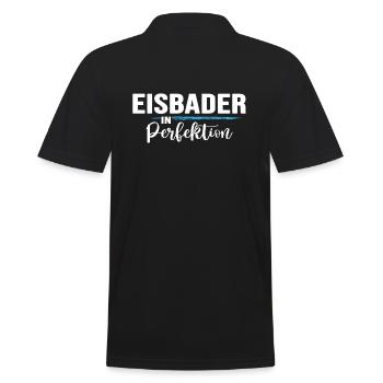 Eisbaden Eisbader im Eisbad Winterbaden - Männer Poloshirt - Schwarz - Hinten - Kai (181cm)