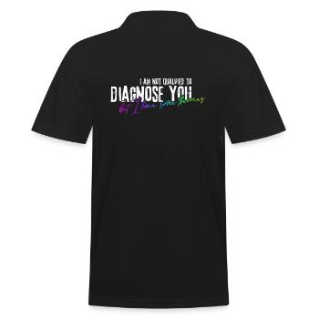 I am not qualified to diagnose you! - Männer Poloshirt - Schwarz - Hinten - Kai (181cm)