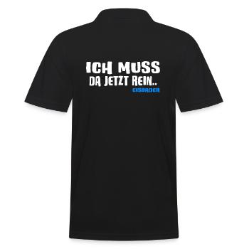 Eisbader Winterschwimmer ICEBATH CHALLENGE eisloch - Männer Poloshirt - Schwarz - Hinten - Kai (181cm)