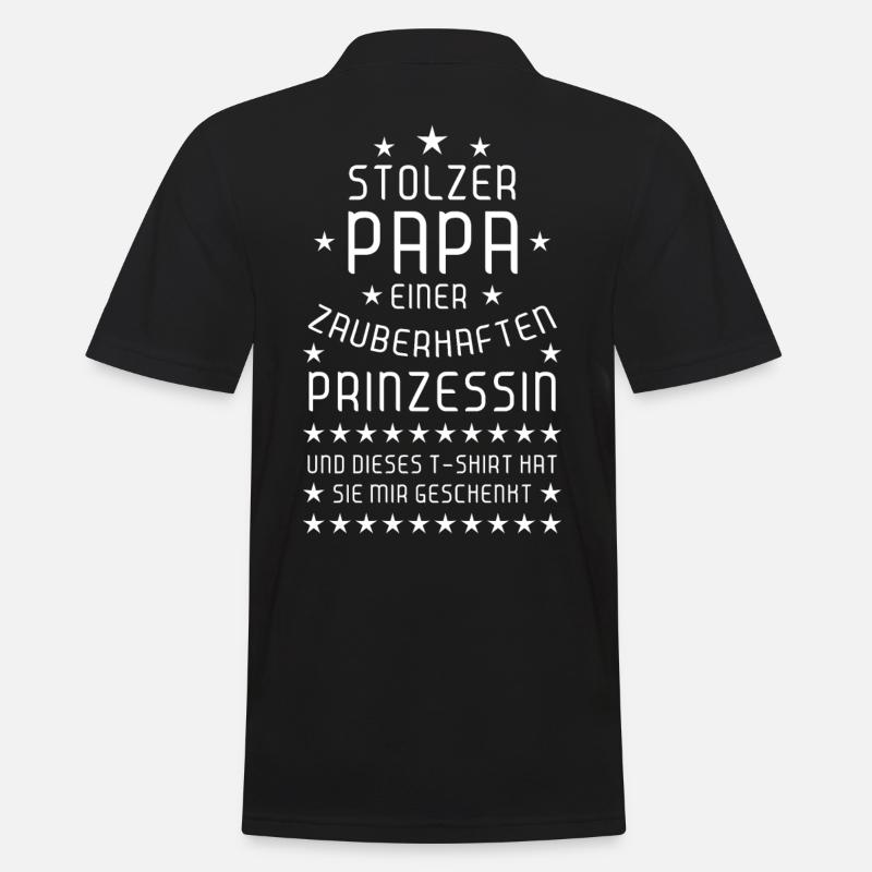 03 Stolzer Papa einer Prinzessin Tochter weiss - Männer Poloshirt - Schwarz