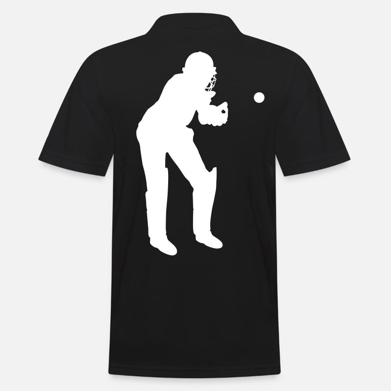 Receveur de cricket en action - Polo Homme - noir