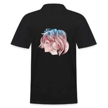 Manga Girl Music Anime - Men's Polo Shirt - black - Back - Kai (181cm)