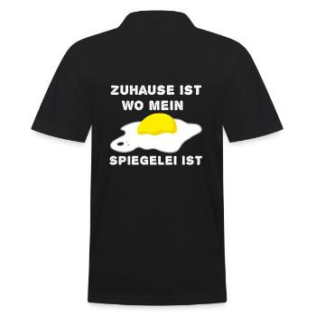 Zuhause Ist Wo Mein Spiegelei Ist Eierfan - Männer Poloshirt - Schwarz - Hinten - Kai (181cm)