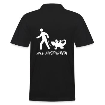 Exe Ausführen Admin Programmier Informatiker IT - Männer Poloshirt - Schwarz - Hinten - Kai (181cm)