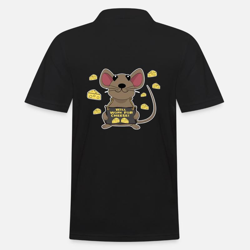 Drôle de fromage de souris - Polo Homme - noir