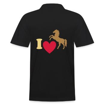 ★ Les couleurs de conception peuvent être modifiées ★ J'adore les chevaux - Polo Homme - noir - Dos - Kai (181cm)