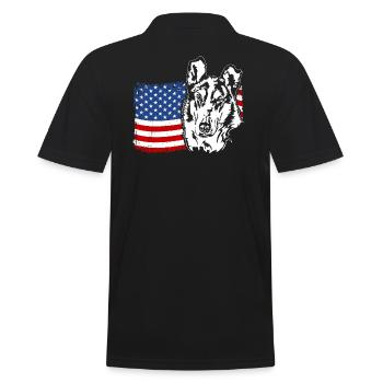 Collie à poil court America Flag Dogs Wilsigns - Polo Homme - noir - Dos - Kai (181cm)