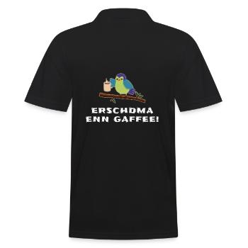 Sachsen Gaffee - Männer Poloshirt - Schwarz - Hinten - Kai (181cm)