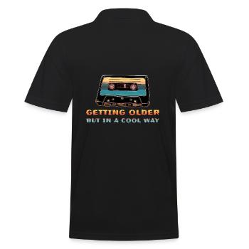 Retro Cassette Oldschool - Men's Polo Shirt - black - Back - Kai (181cm)