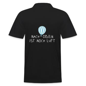 Nach oben ist noch Luft - Männer Poloshirt - Schwarz - Hinten - Kai (181cm)