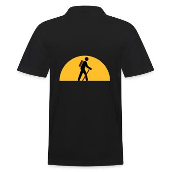 ★ Designfarben änderbar ★ Wanderer, Himmelskörper - Männer Poloshirt - Schwarz - Hinten - Kai (181cm)
