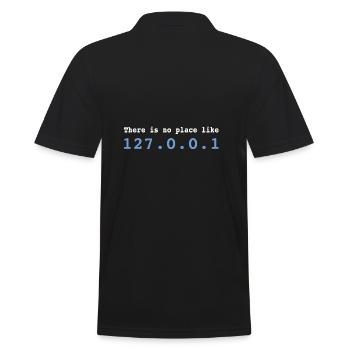 There is no Place Like 127.0.0.1 Programmer - Men's Polo Shirt - black - Back - Kai (181cm)